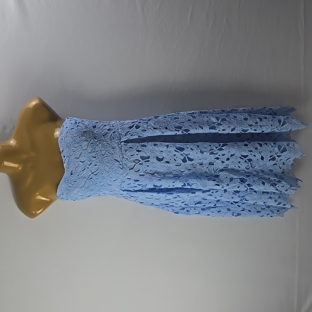Francesca’s Women’s Light‎ Blue Harpeth Strapless Lace Dress Sz S